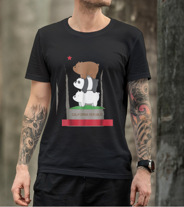 California Republic We Bare Bears Stack T-Shirt