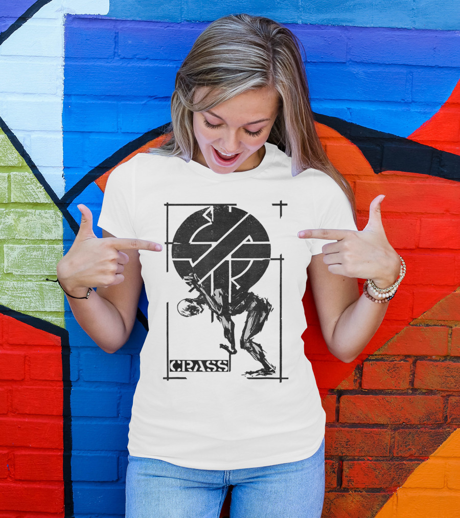Crass Punk Anarchy Symbol British Street Punk Graffiti T-Shirt