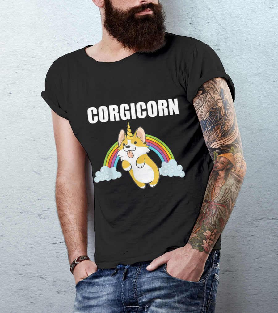 Corgicorn Cute Funny Corgi Lover Rainbow Unicorn T-Shirt