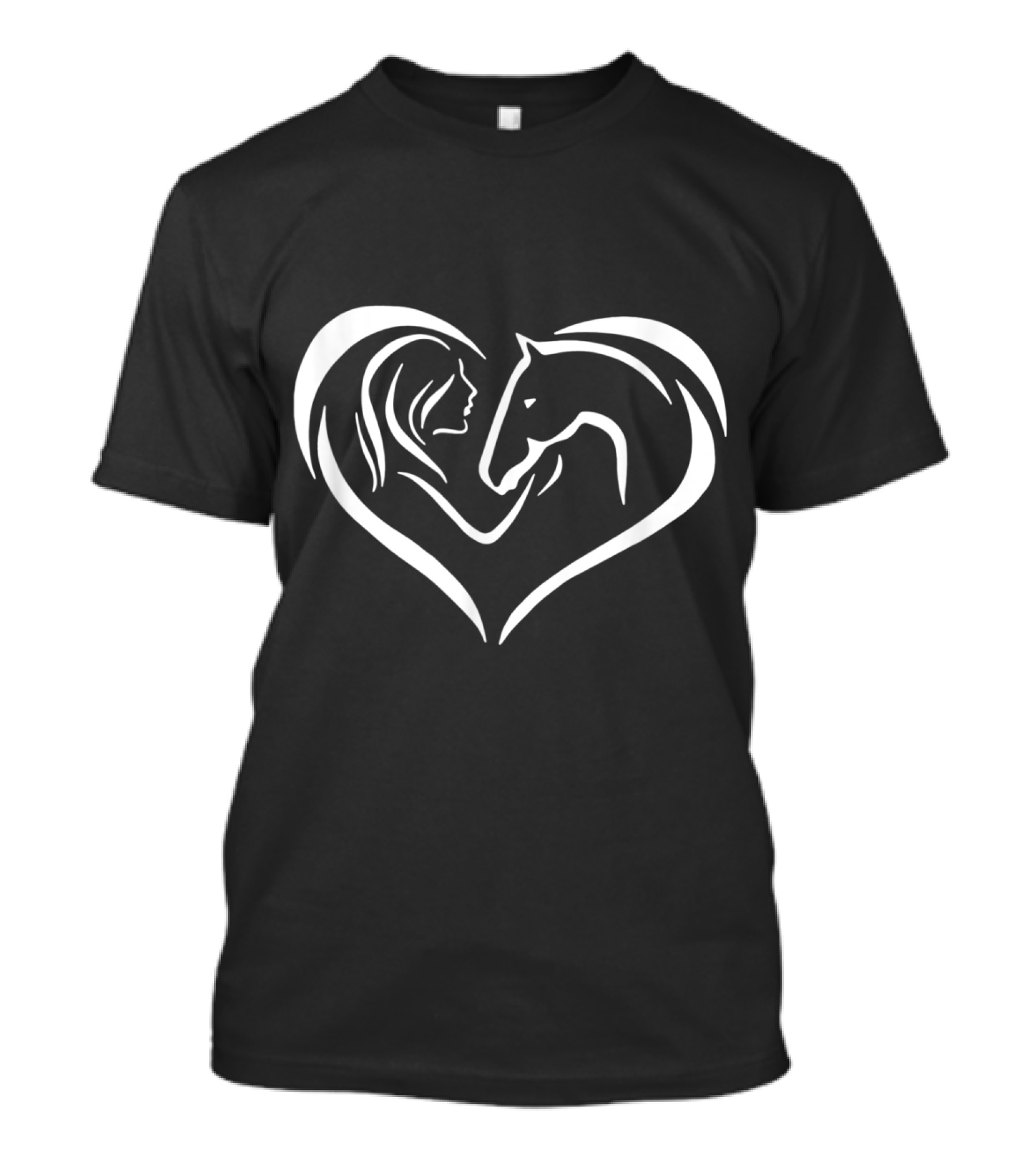 Great Women And Girls Vintage Horse Rider Heart Embrace T-Shirt