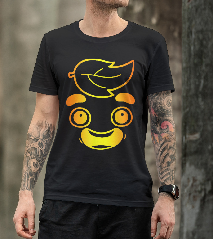Guava Juice Lovers Gold Face Youth Adults Smiling Leaf Head T-Shirt