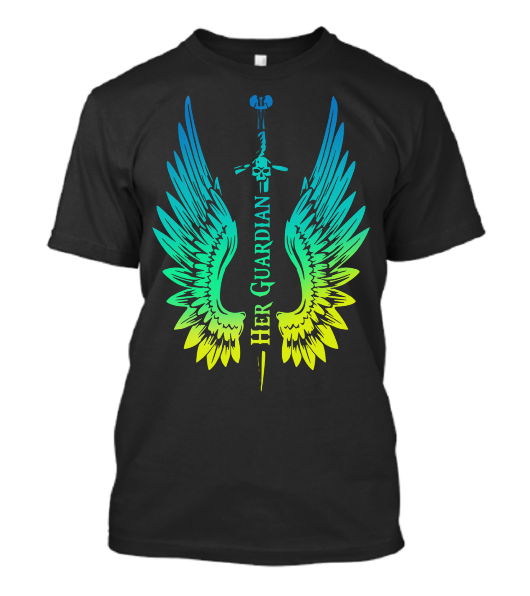Her Guardian Sword And Wings Gradient T-Shirt