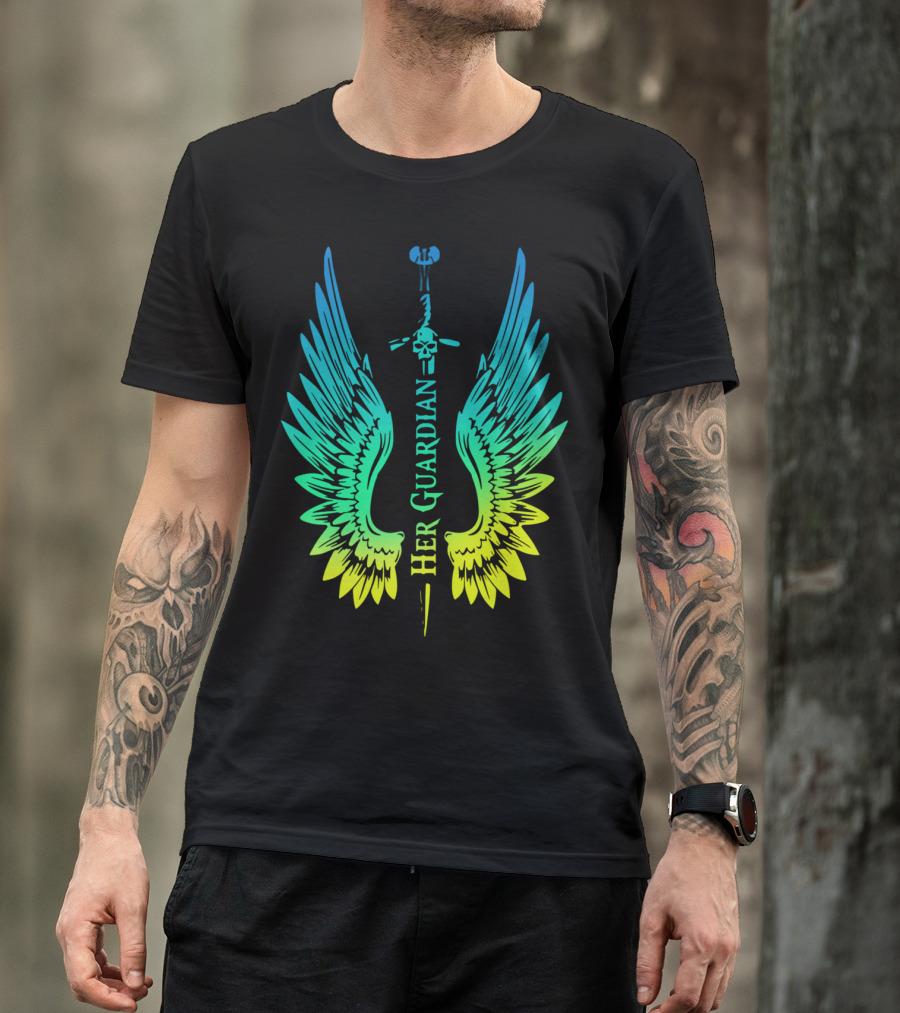 Her Guardian Sword And Wings Gradient T-Shirt