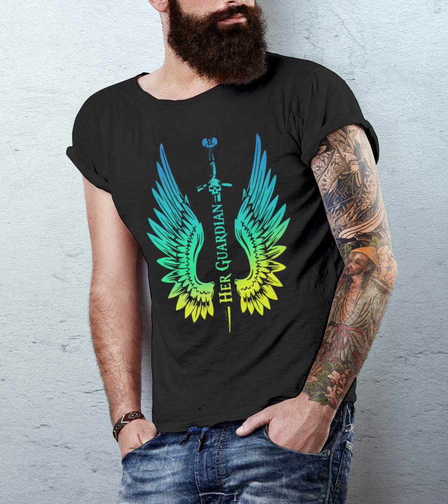Her Guardian Sword And Wings Gradient T-Shirt