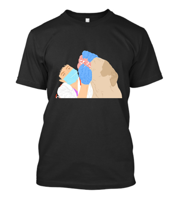Dental Examination Procedure On A Dog By A Masked Veterinarian T-Shirt