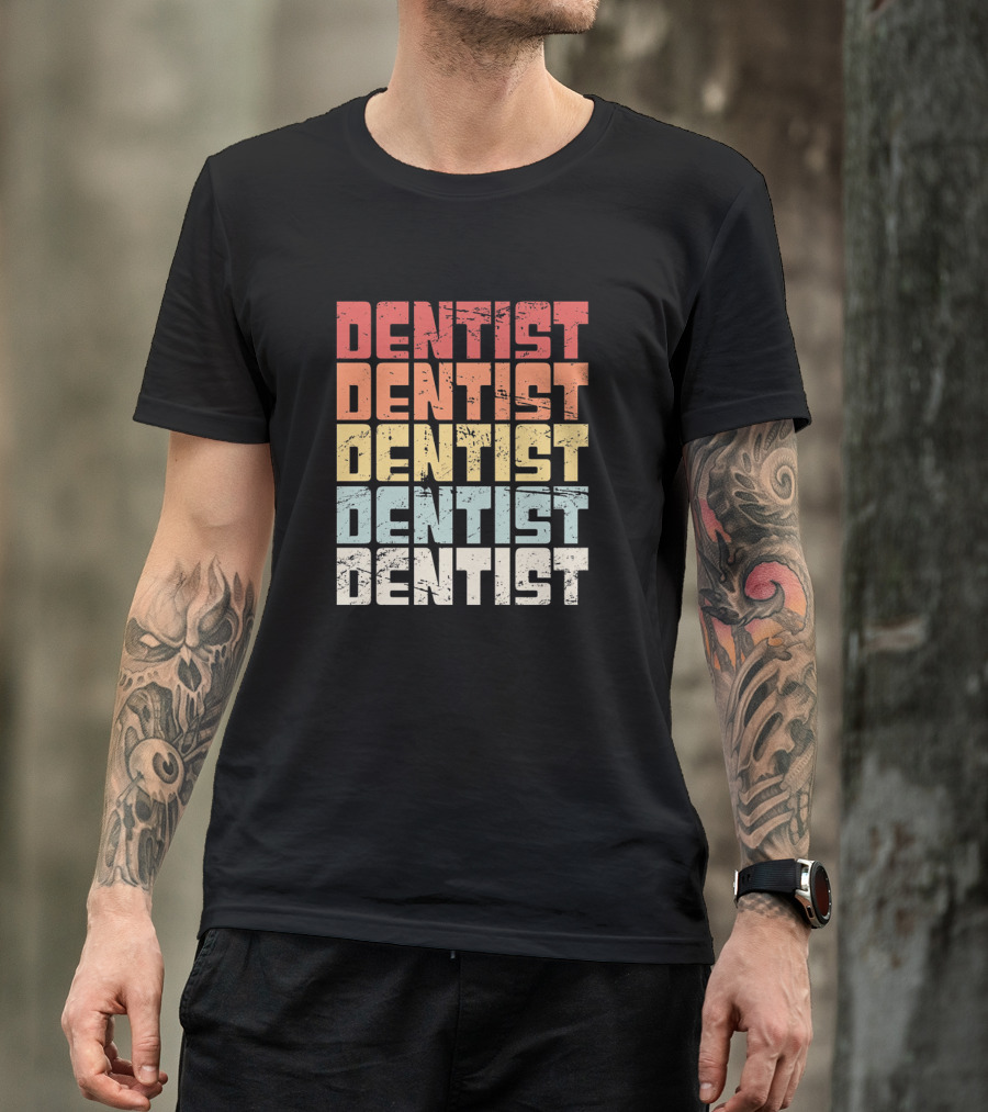 Retro Vintage 70s DENTIST Repeated T-Shirt