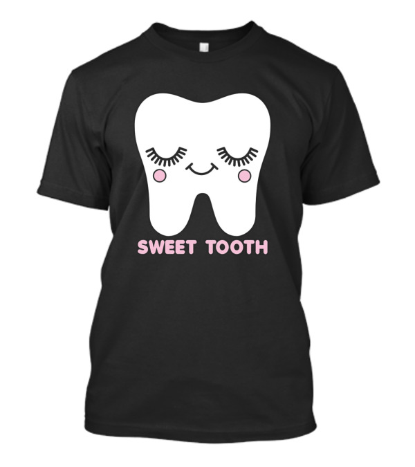 SWEET TOOTH Smiling Tooth With Pink Cheeks And Closed Eyes T-Shirt