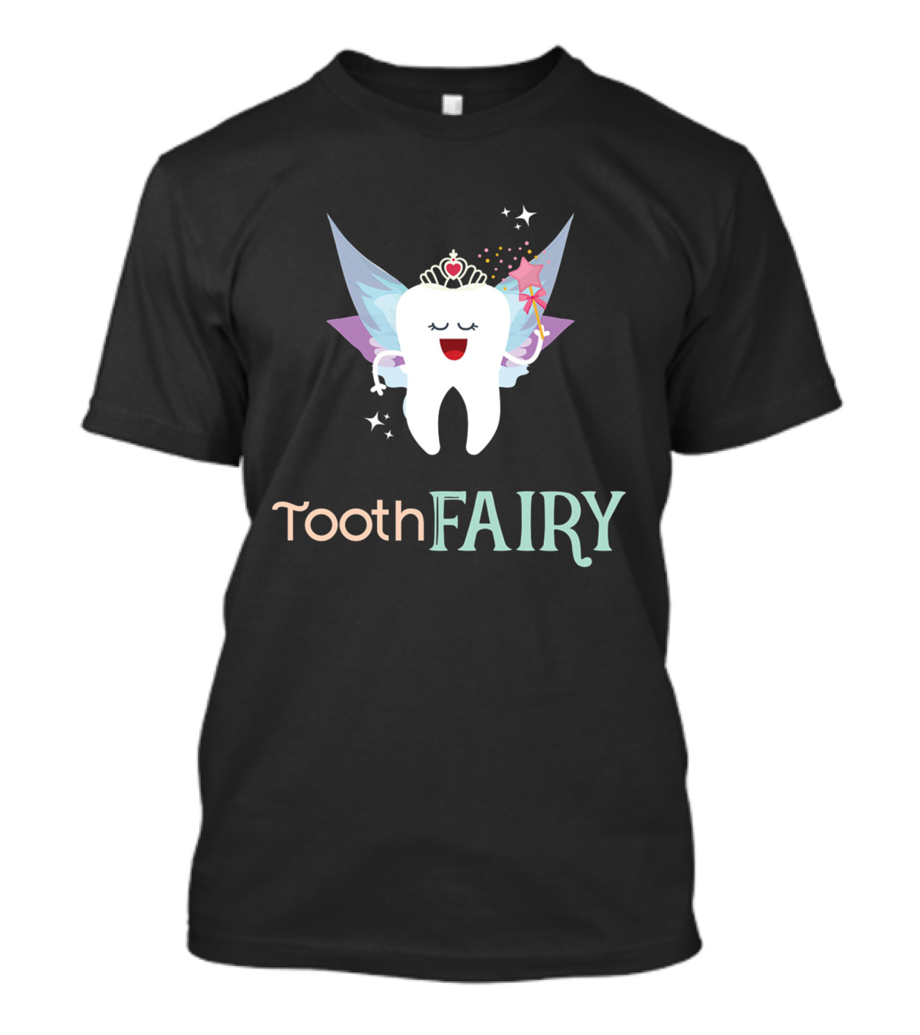 Tooth Fairy Enchanted Winged Tooth Princess With Wand And Tiara T-Shirt