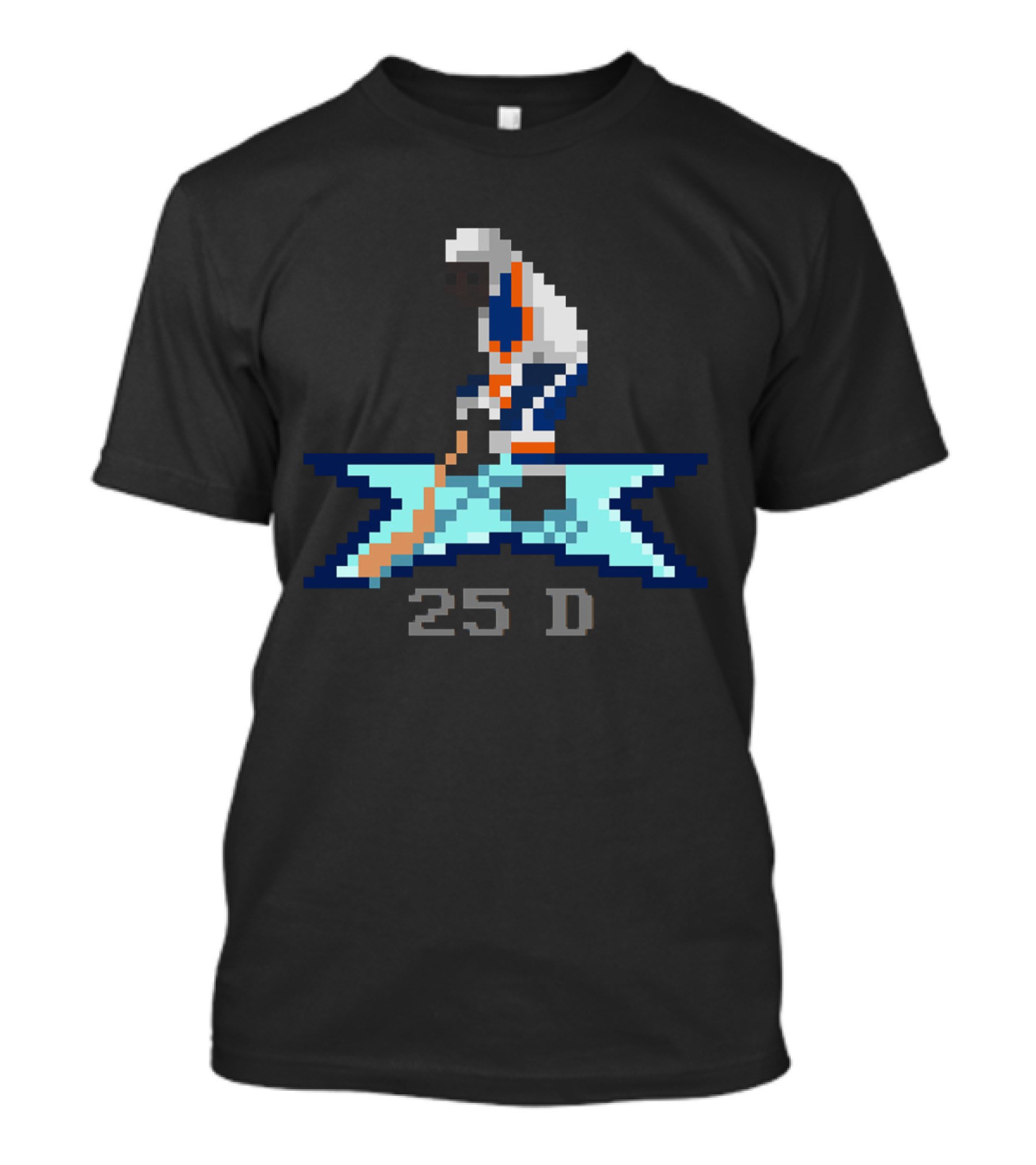 16 Bit Hockey Player 25 D Retro Pixel T-Shirt