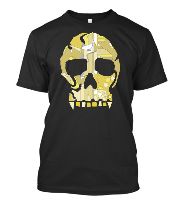 Gold Skull Abstract Geometric T-Shirt