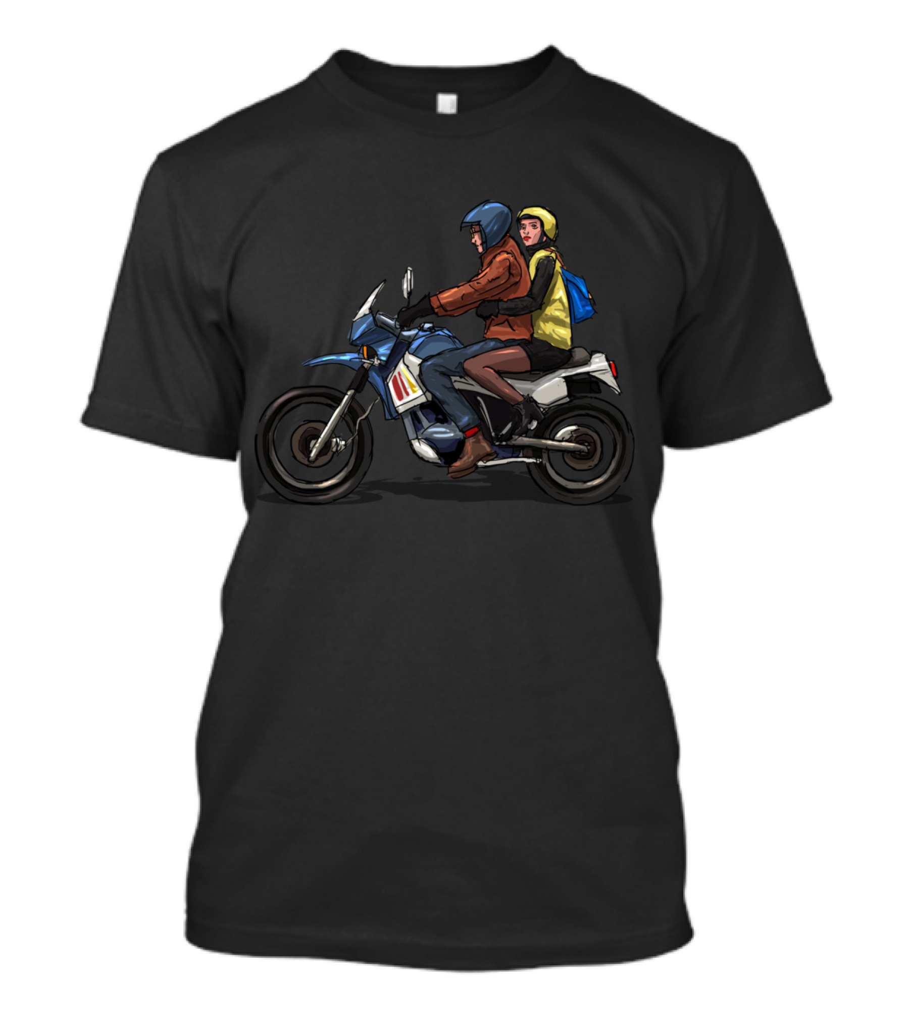 Girl Man Riding Motorcycle Together T-Shirt