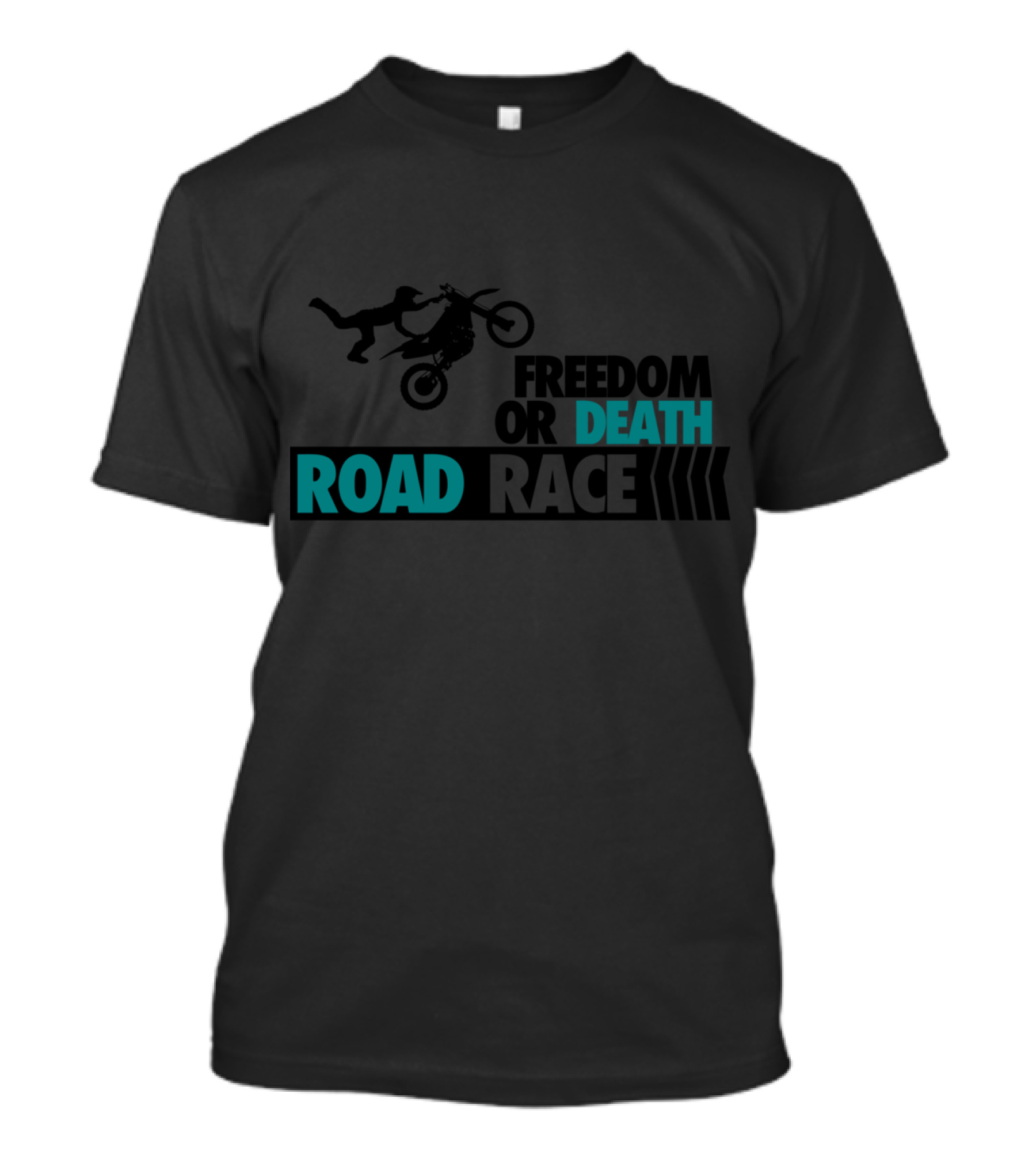 Freedom Or Death Road Race Motorcycle Jump Action T-Shirt