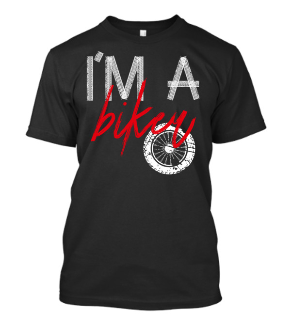 I'M A BIKER Tire Tread Lettering Wheel T-Shirt