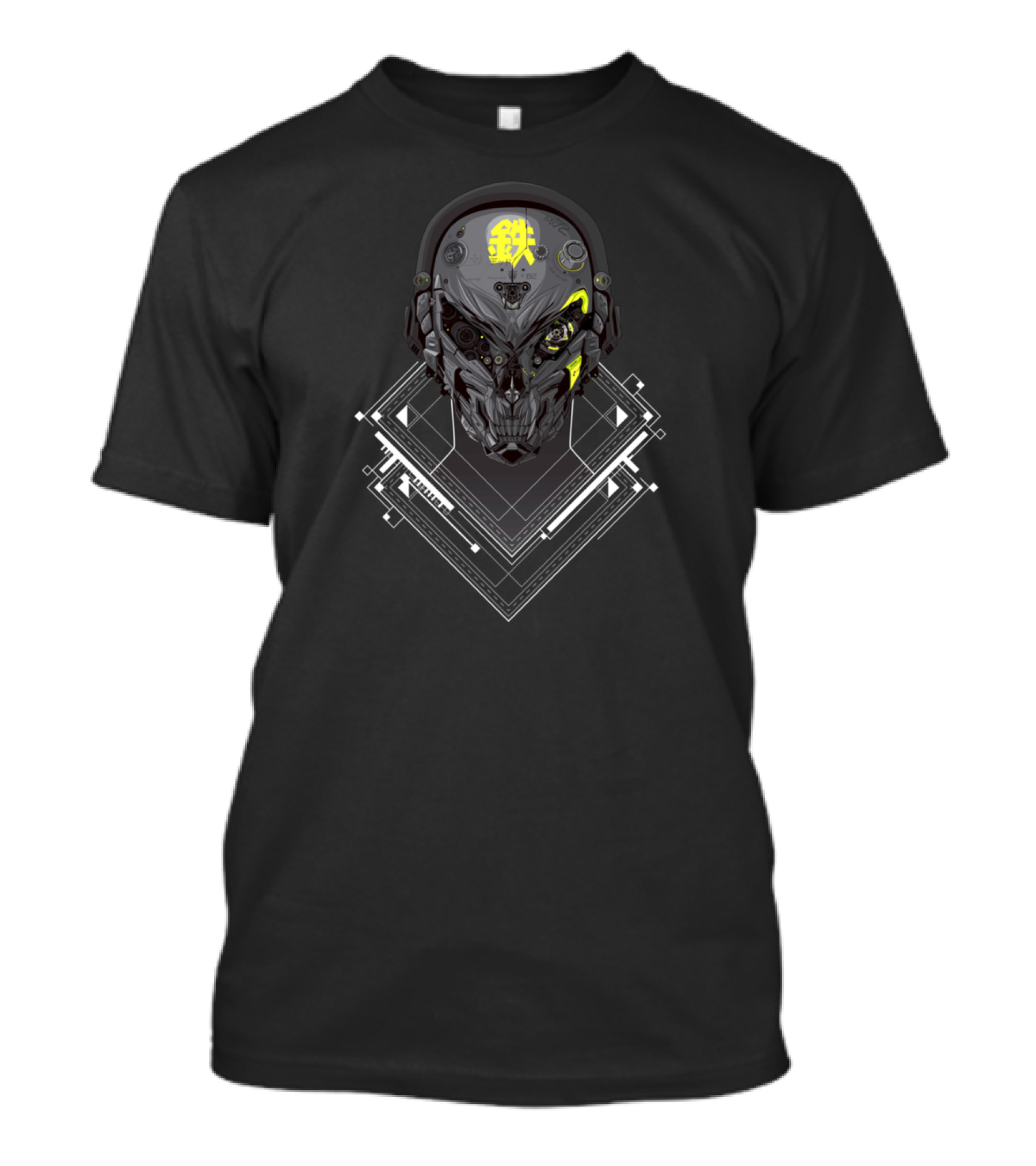 IRON SKULL DJ Futuristic Cybernetic Headphones T-Shirt