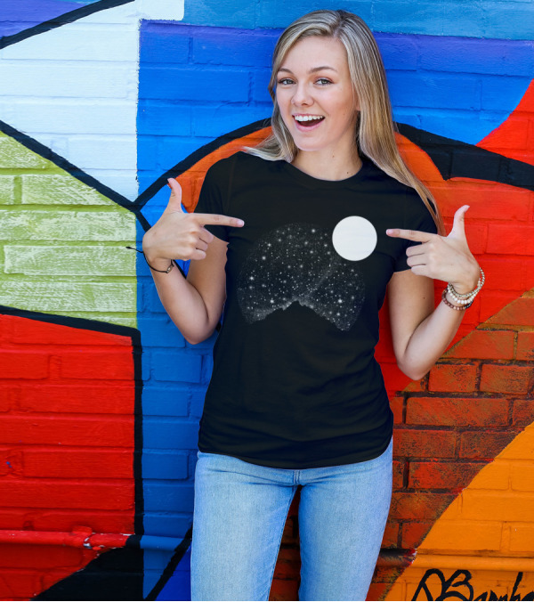 Lonely Mountains Starry Night Galaxy Over Peaks T-Shirt