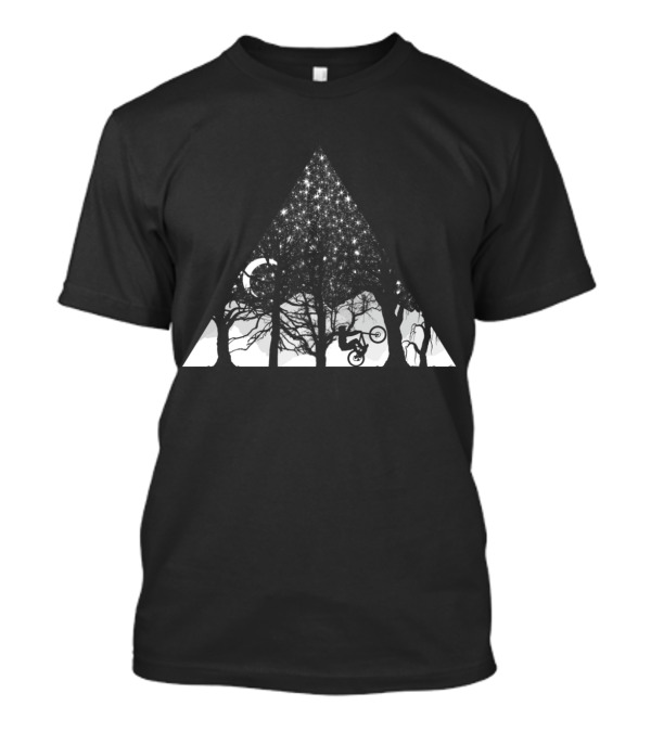 MTB Black Trees Night Sky Cycling T-Shirt