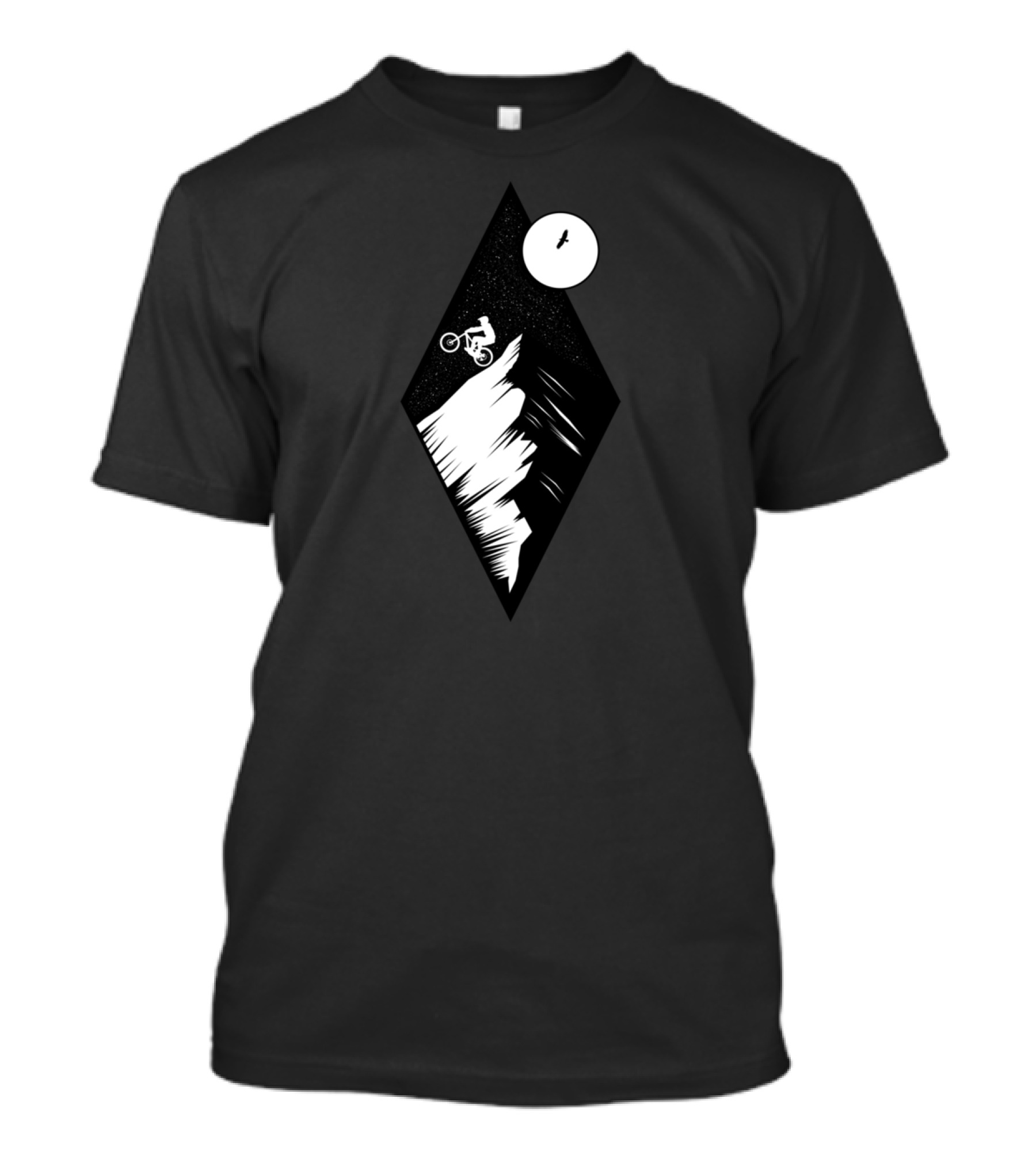 MTB Ink Mountain Biking Moonlit Nightscape T-Shirt