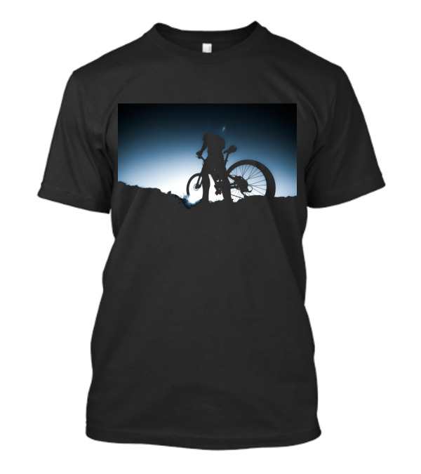 Mountain Biking Silhouette Adventure Twilight Scene T-Shirt