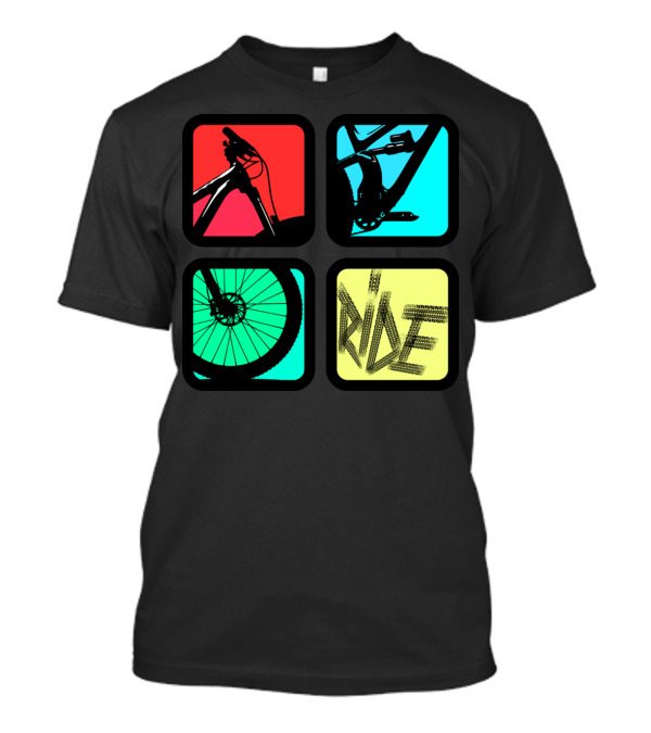 MTB Square Ride Bicycle Cycling Wheels T-Shirt