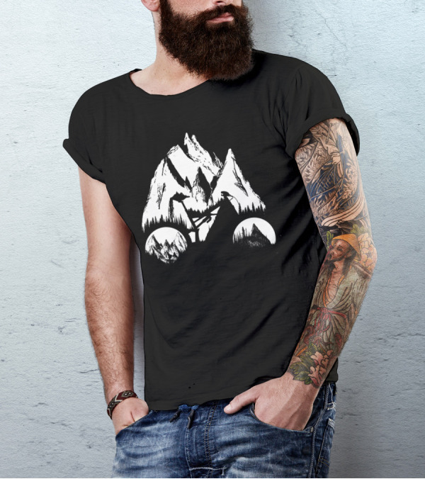 Mountain Adventure New Enduro Bicycle Hillscape T-Shirt