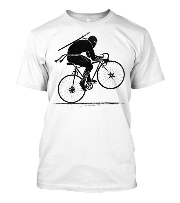 Ninja Cycling Stealth Rider With Katana On Bike T-Shirt