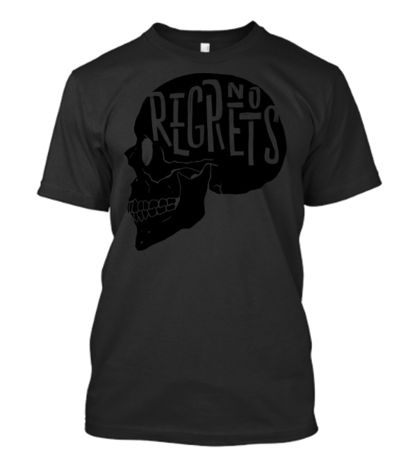 No Regrets Skull Silhouette Dark T-Shirt