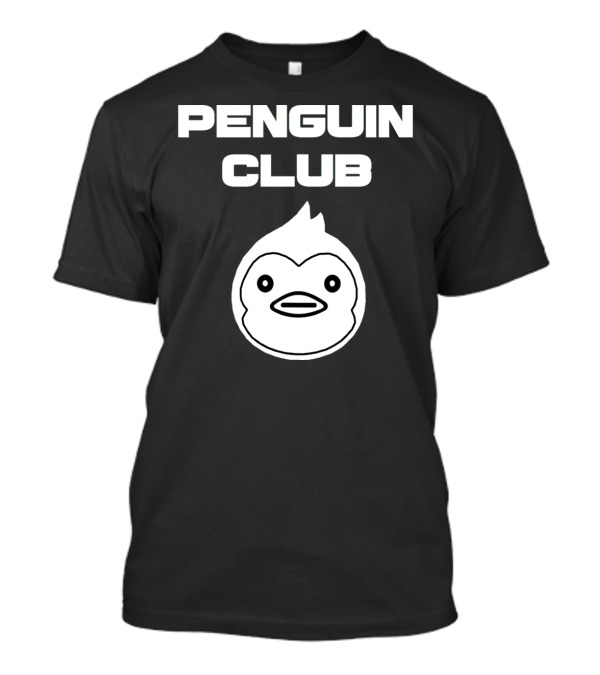PENGUIN CLUB Cartoon Emblem With Cute Penguin Face T-Shirt