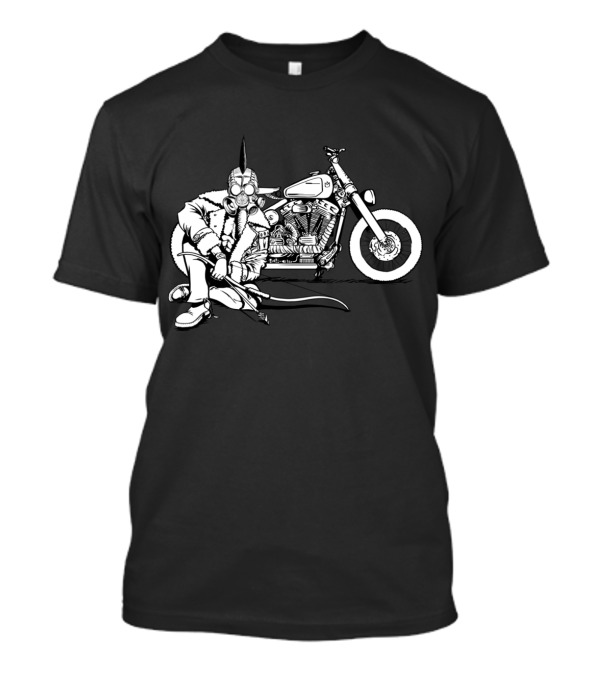 Pestilence White Four Riders Of The Apocalypse Gas Mask Motorcycle Rider T-Shirt