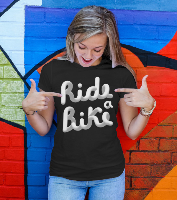 Ride A Bike 3D Bubble Text T-Shirt