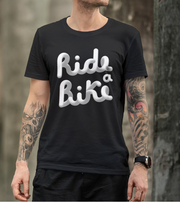 Ride A Bike 3D Bubble Text T-Shirt