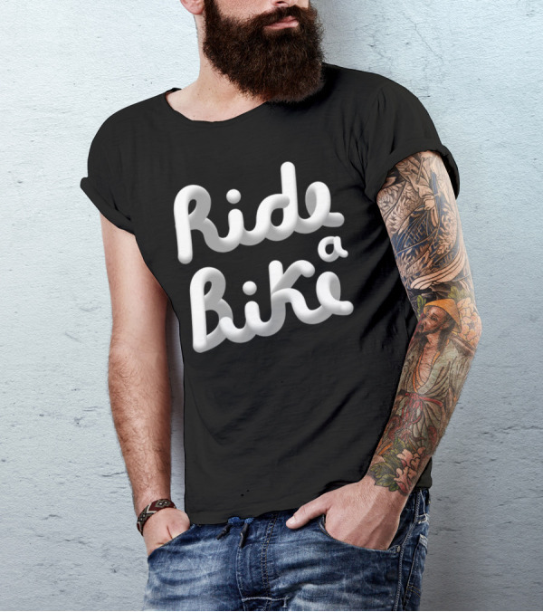 Ride A Bike 3D Bubble Text T-Shirt
