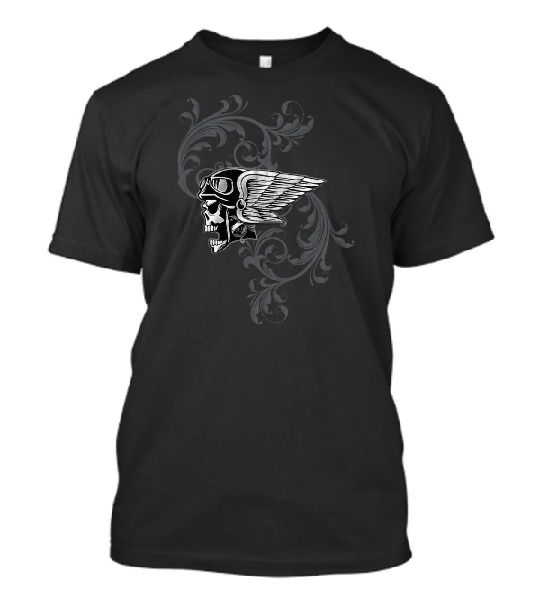Winged Skull Racer Emblem T-Shirt