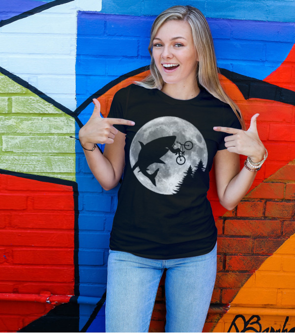 Sharks In The Sky Bicycle Moon T-Shirt