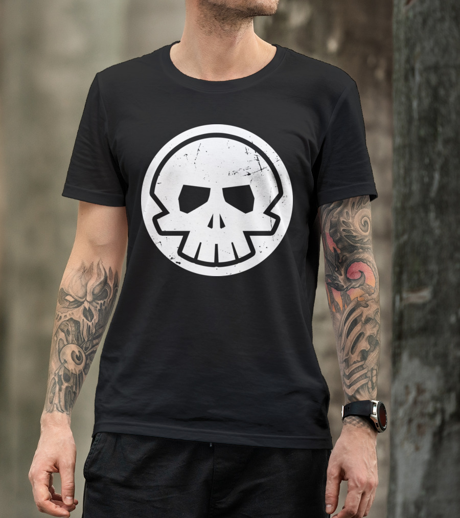 SKULL TOKEN Grunge Emblem White T-Shirt