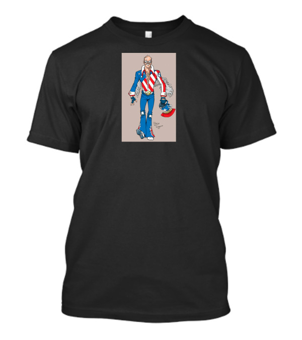 Stuntman American Flag Outfit Wings Axe T-Shirt