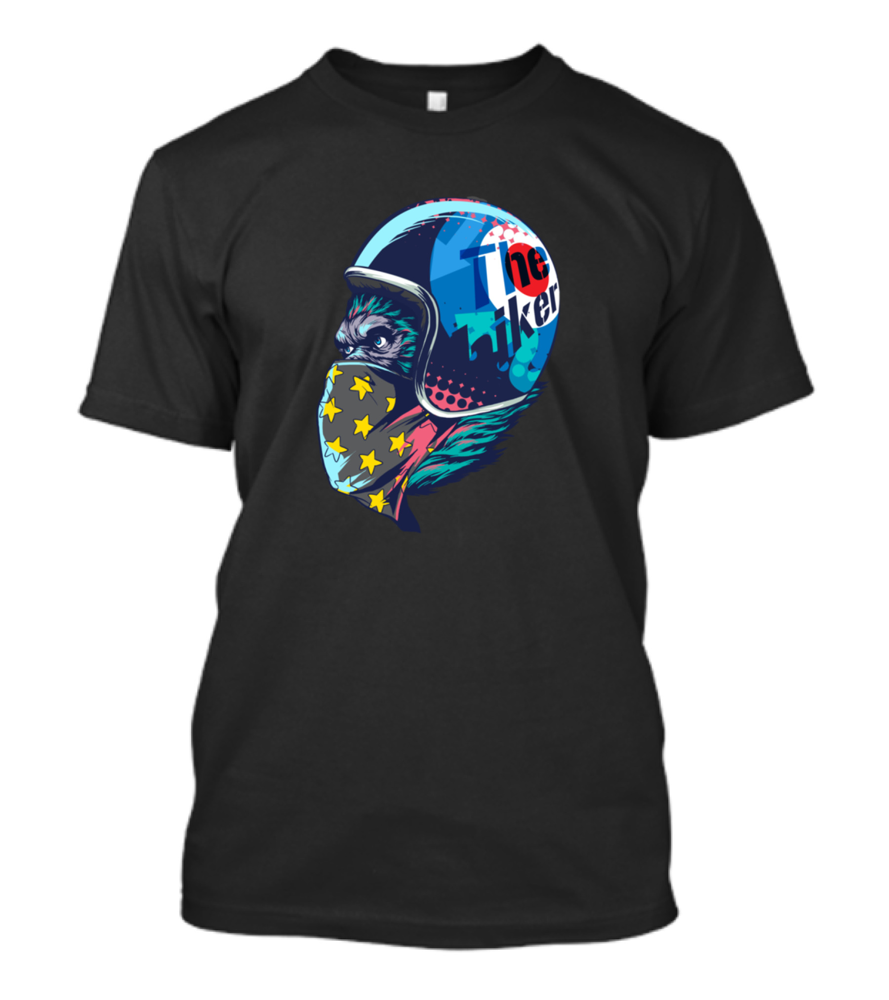 The Biker Starry Helmet Gorilla T-Shirt
