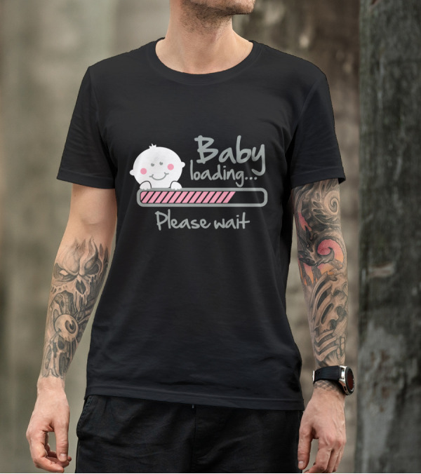 Baby Loading Please Wait Smiling Infant Graphics T-Shirt