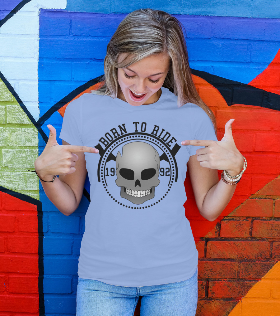 Born To Ride Skull 1992 T-Shirt