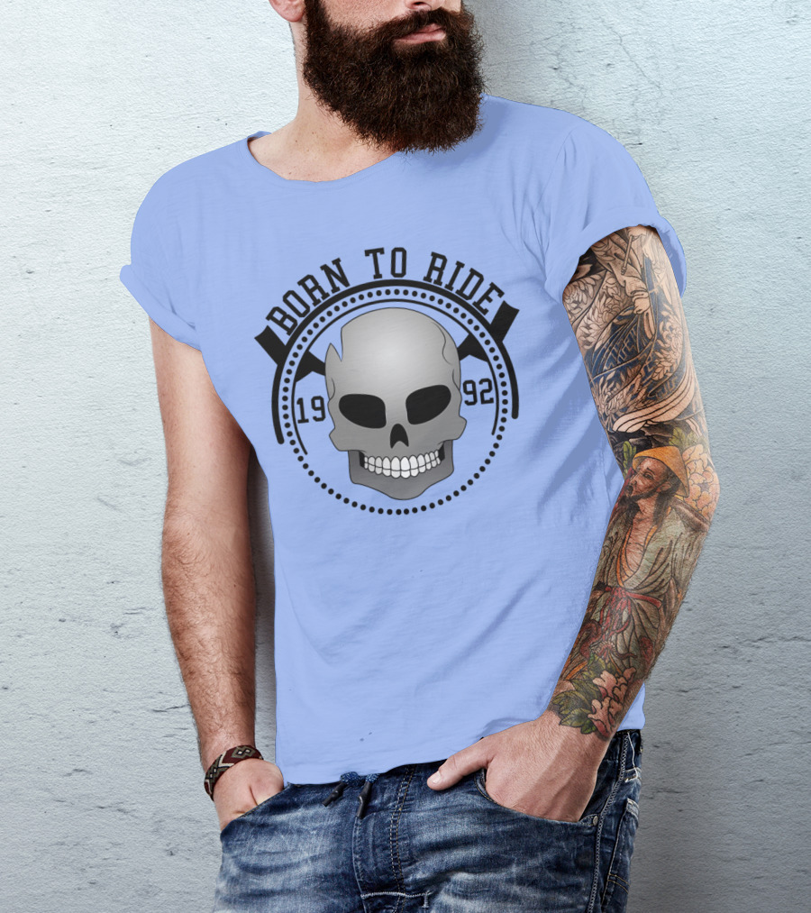 Born To Ride Skull 1992 T-Shirt