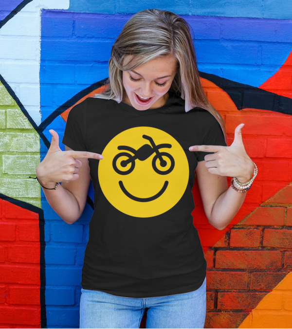Happy Smiley Motorcycle Motocross Off The Road 2 T-Shirt