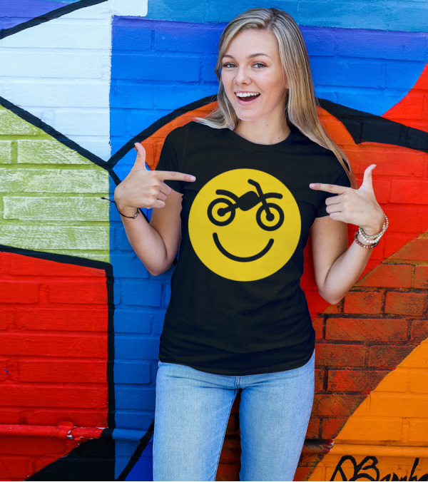 Happy Smiley Motorcycle Motocross Off The Road 2 T-Shirt