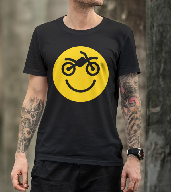 Happy Smiley Motorcycle Motocross Off The Road 2 T-Shirt