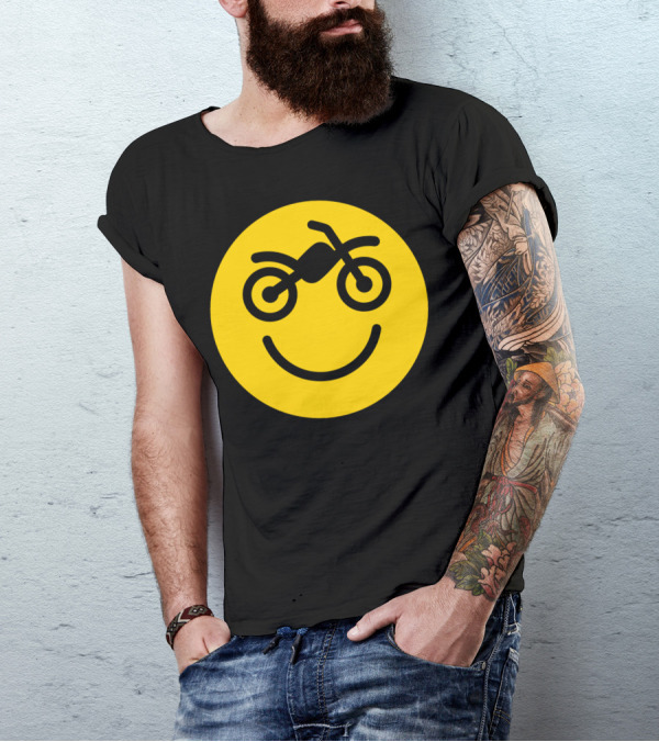 Happy Smiley Motorcycle Motocross Off The Road 2 T-Shirt