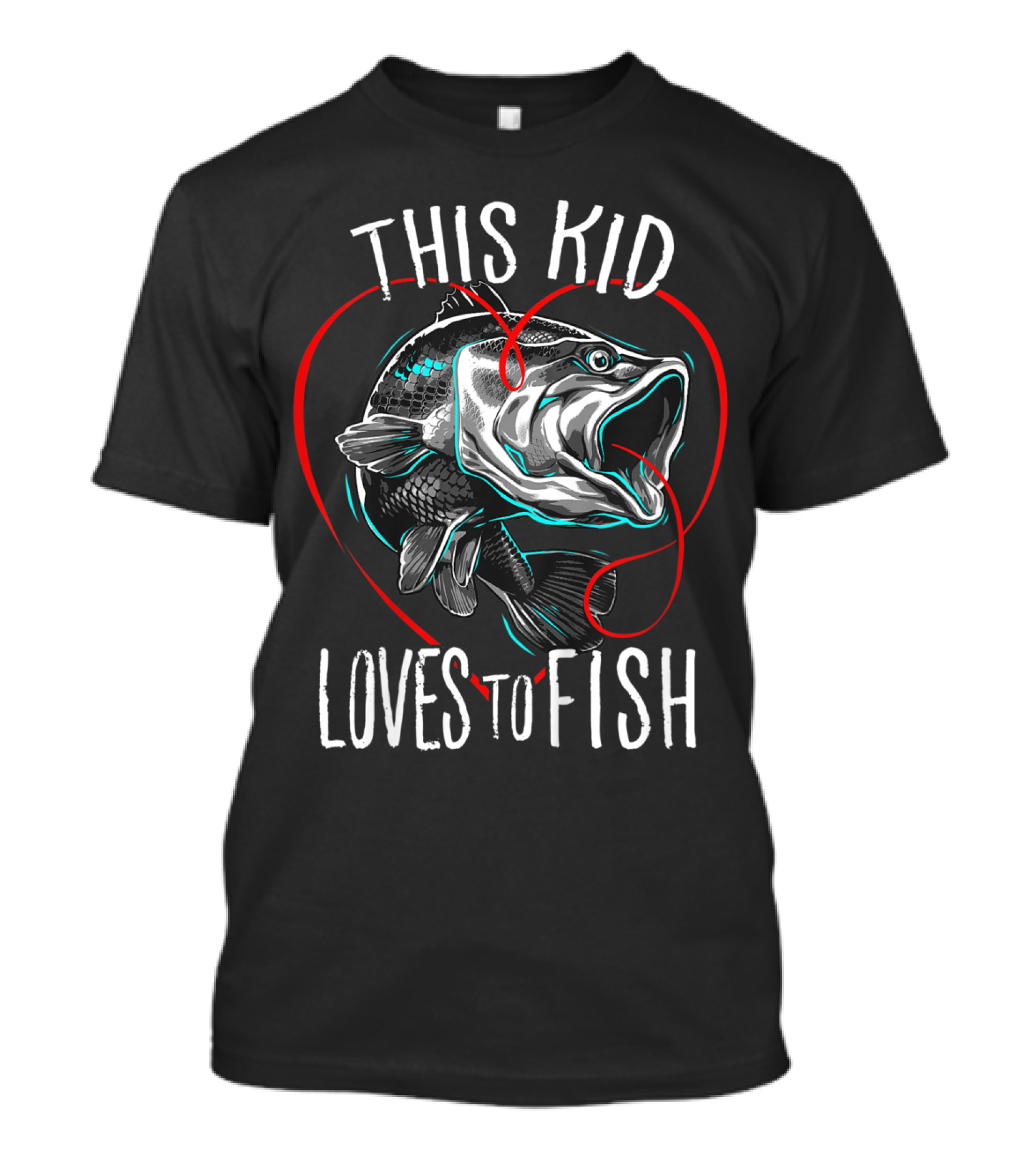 This Kid Loves To Fish With Heart And Lure T-Shirt