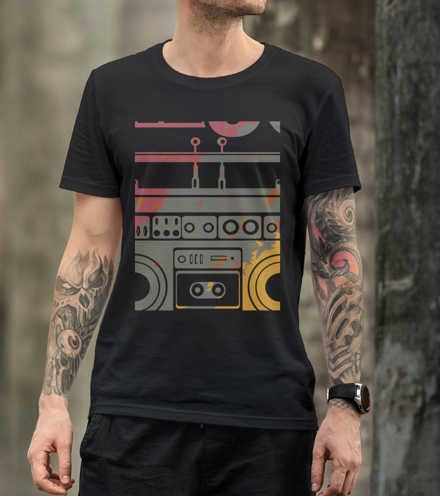 Nostalgic 90s Boombox Design With Vibrant Retro Vibes T-Shirt