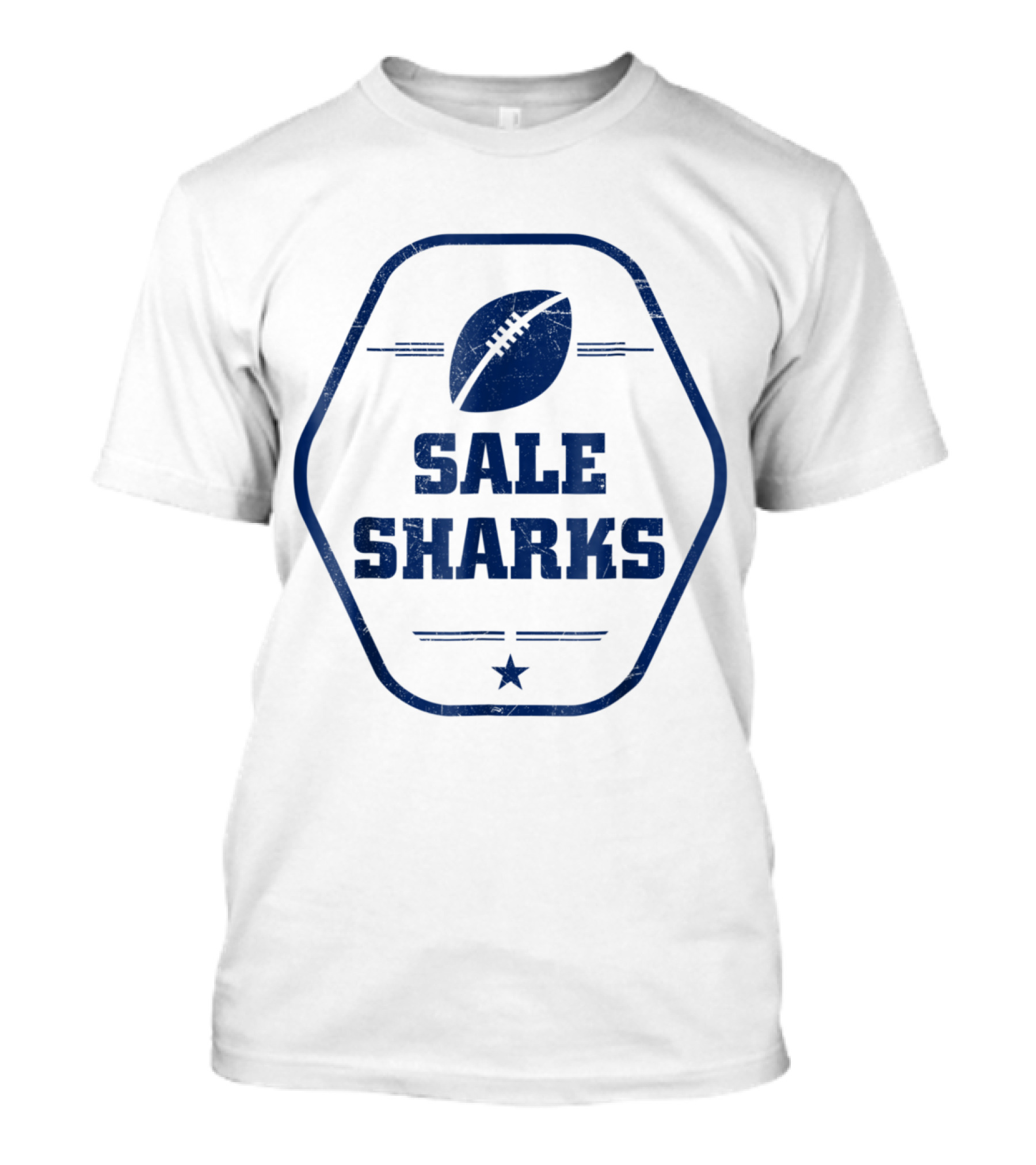 Sale Sharks Rugby Top English Union Hexagonal Emblem With Star And Ball T-Shirt