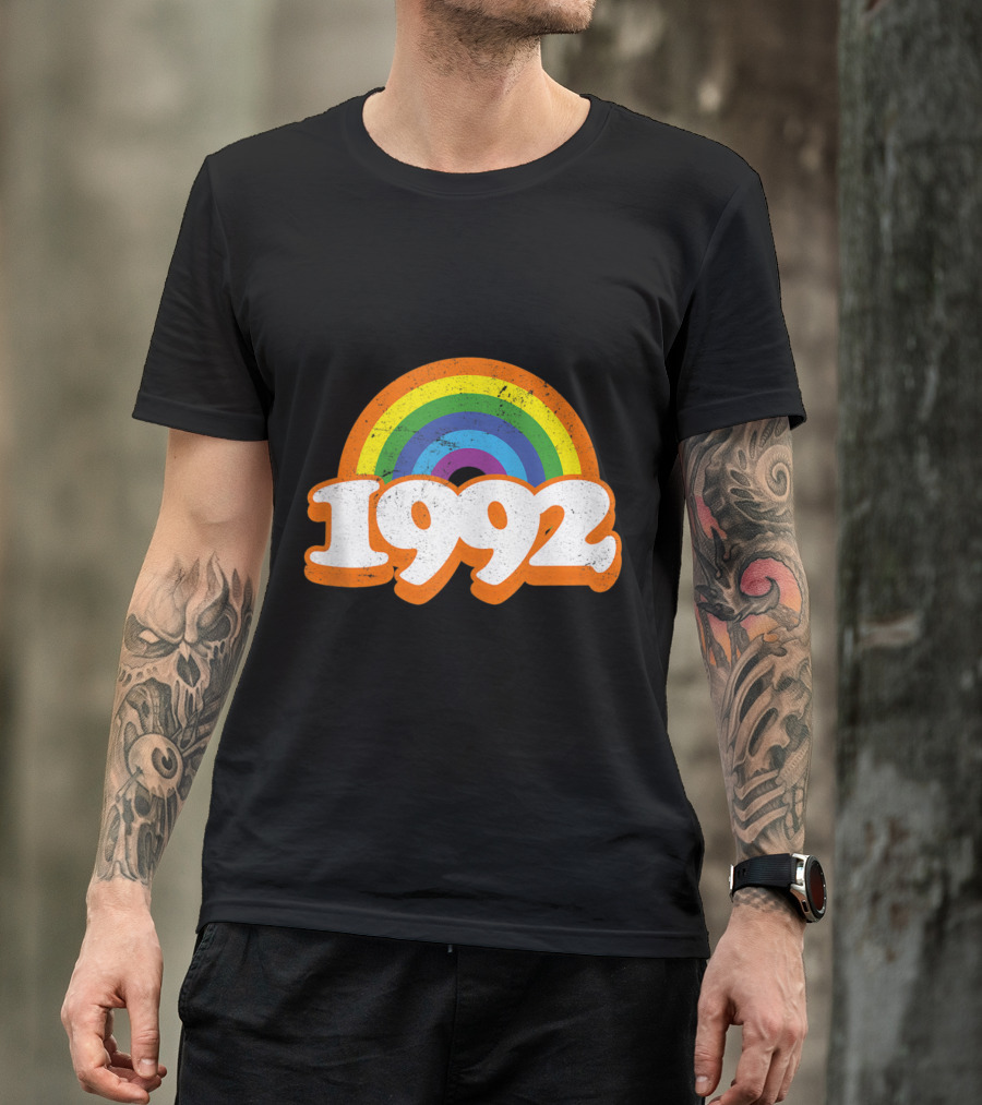 Vintage Rainbow 1992 Reunion College High School Class Of 92 T-Shirt