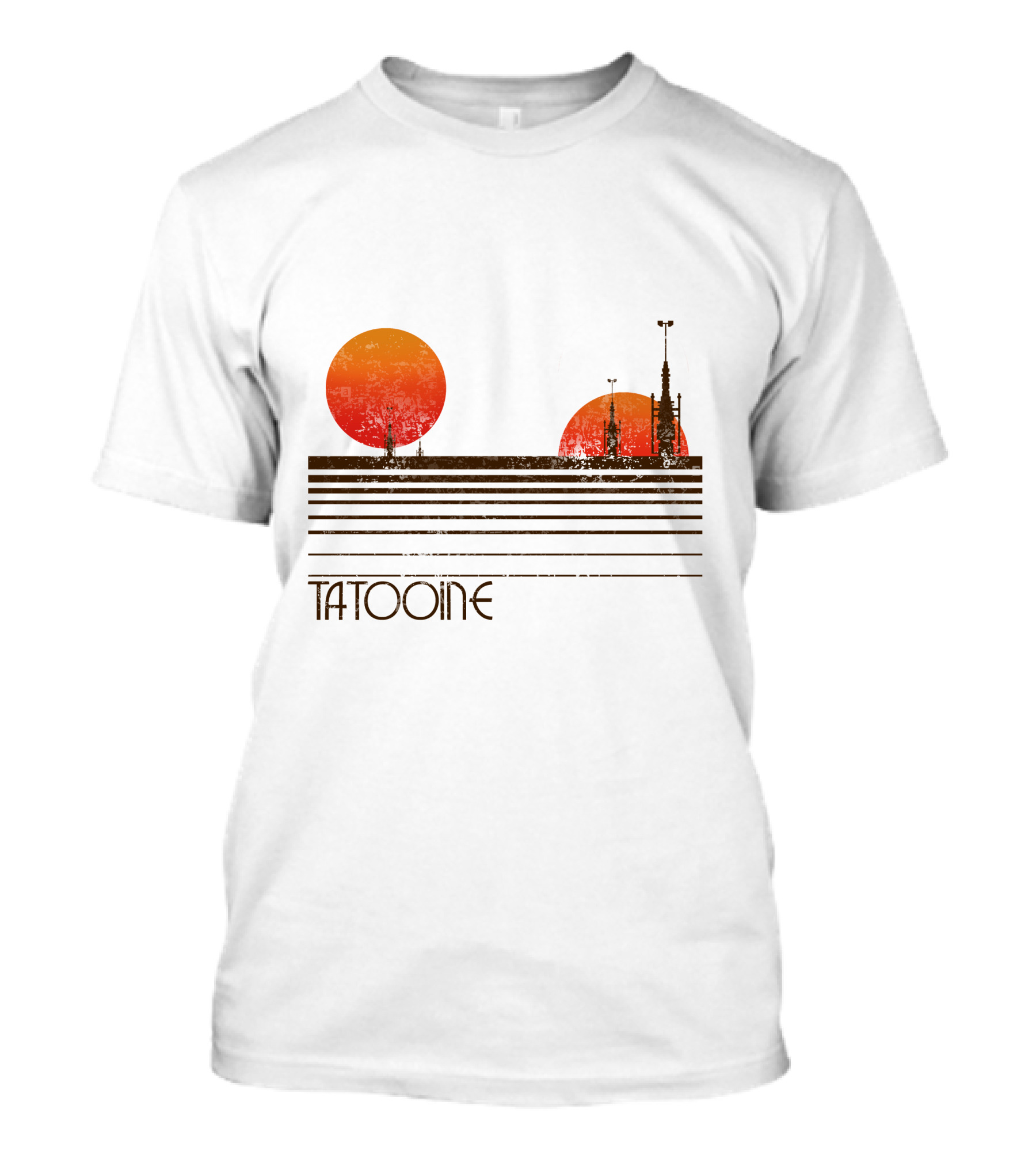 Visit Tatooine Twin Suns Retro Travel T-Shirt