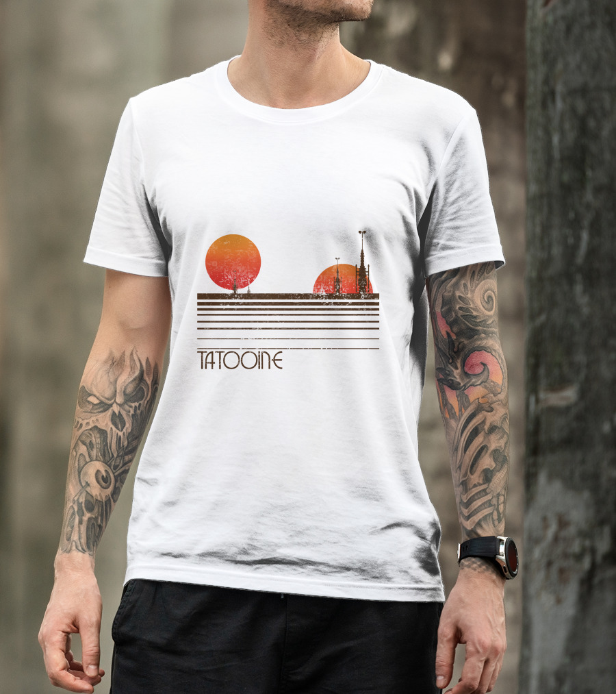 Visit Tatooine Twin Suns Retro Travel T-Shirt