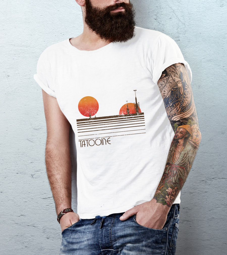Visit Tatooine Twin Suns Retro Travel T-Shirt
